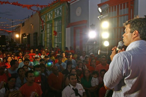 Leopoldo López en el sector de Santa Lucía en Maracaibo